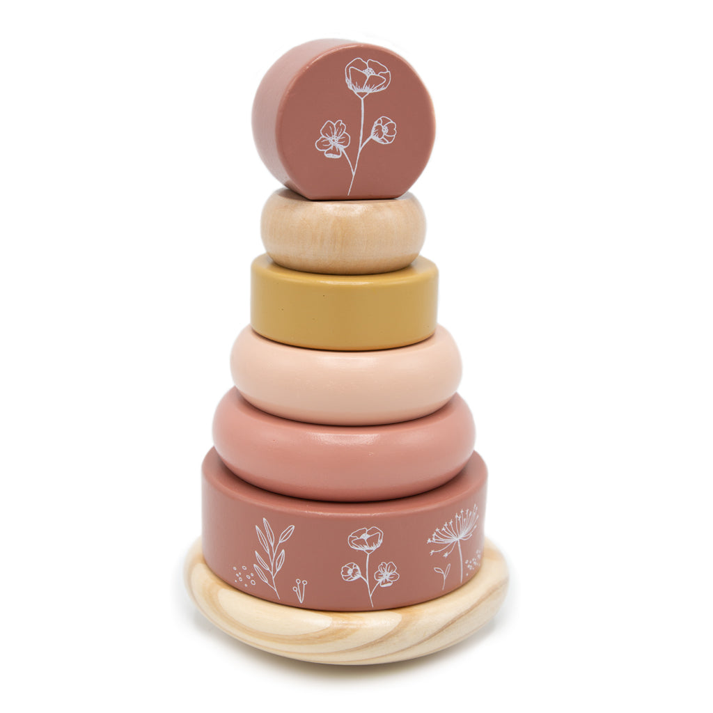 Plot-Twist by Kim gepersonaliseerd Geboortetoren Roze - Stapeltoren. Gepersonaliseerd kraamcadeau, geboortecadeau