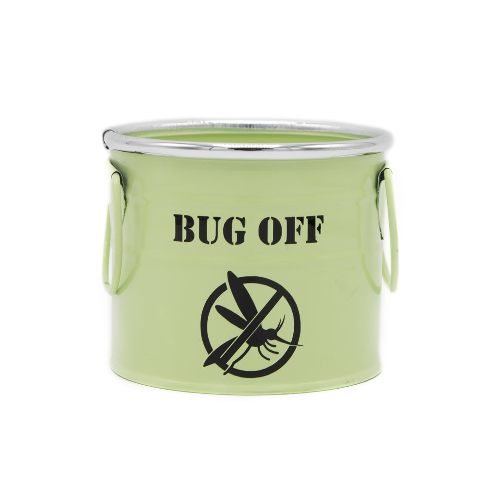 Plot-Twist by Kim gepersonaliseerd Citronella kaars. Bedrukking met Bug off. 18 uur brandtijd