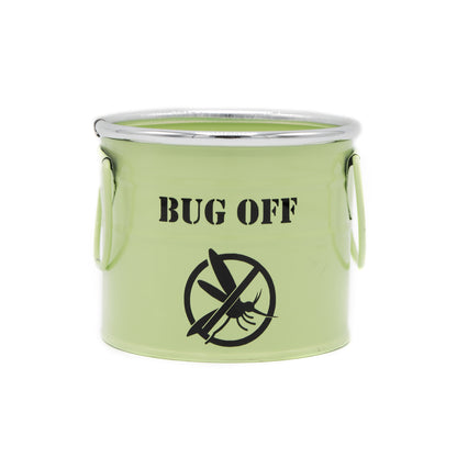 Plot-Twist by Kim gepersonaliseerd Citronella kaars. Bedrukking met Bug off. 18 uur brandtijd